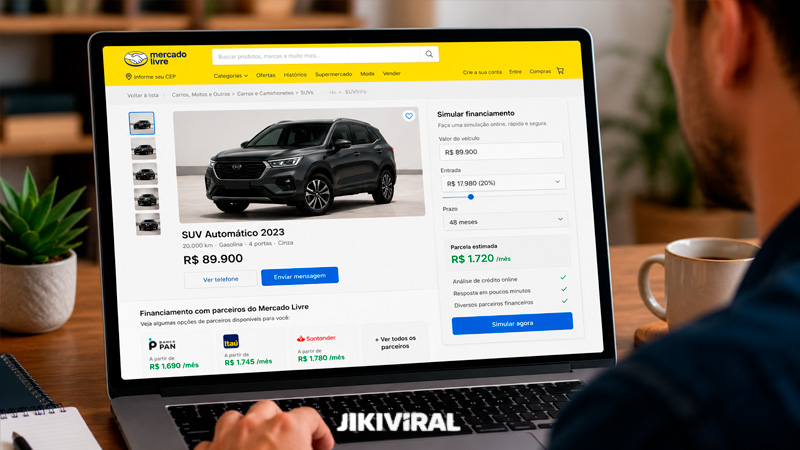 Como financiar um carro pelo Mercado Livre utilizando a simulação online, a análise de crédito e os parceiros financeiros da plataforma